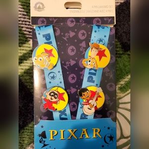 Disney Pin Trading Starter Set Pixar Lanyard with 4 pins NEW